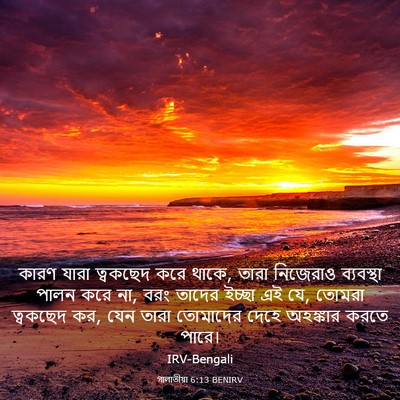 Picture 03 - গালাতীয়া 6:13 BENIRV - কারণ যারা ত্বকছেদ - Bible Verse Picture