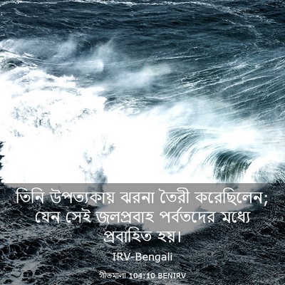 Picture 03 - গীতমালা 104:10 BENIRV - তিনি উপত্যকায় - Bible Verse Picture