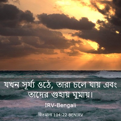 Picture 03 - গীতমালা 104:22 BENIRV - যখন সূর্য্য ওঠে, - Bible Verse Picture