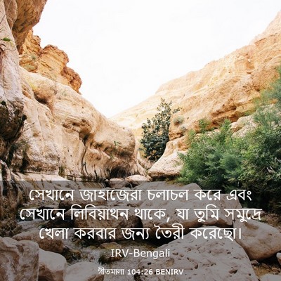 Picture 03 - গীতমালা 104:26 BENIRV - সেখানে জাহাজেরা - Bible Verse Picture