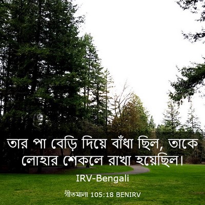Picture 03 - গীতমালা 105:18 BENIRV - তার পা বেড়ি দিয়ে - Bible Verse Picture