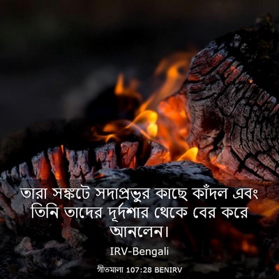 Picture 03 - গীতমালা 107:28 BENIRV - তারা সঙ্কটে - Bible Verse Picture