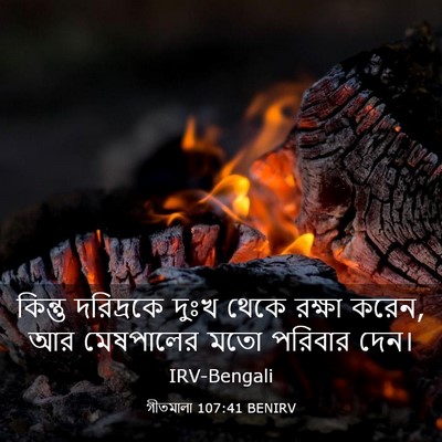Picture 03 - গীতমালা 107:41 BENIRV - কিন্তু দরিদ্রকে - Bible Verse Picture