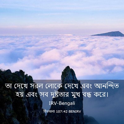 Picture 03 - গীতমালা 107:42 BENIRV - তা দেখে সরল লোকে - Bible Verse Picture
