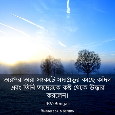 Picture 03 - গীতমালা 107:6 BENIRV - তারপর তারা সংকটে - Bible Verse Picture