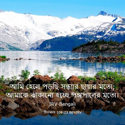Picture 03 - গীতমালা 109:23 BENIRV - আমি হেলে পড়ছি - Bible Verse Picture