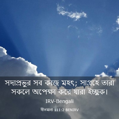 Picture 03 - গীতমালা 111:2 BENIRV - সদাপ্রভুুর সব কাজ - Bible Verse Picture