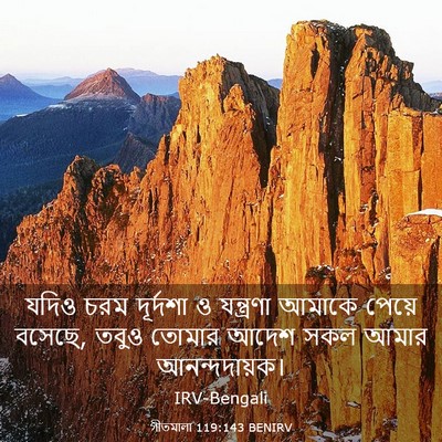 Picture 03 - গীতমালা 119:143 BENIRV - যদিও চরম দূর্দশা ও - Bible Verse Picture