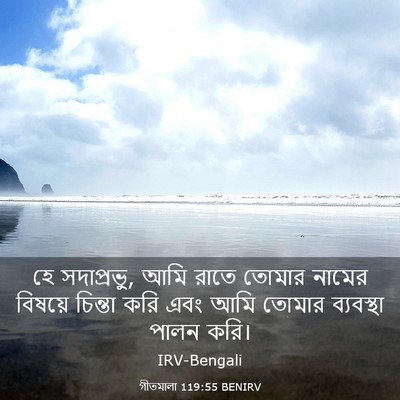 Picture 03 - গীতমালা 119:55 BENIRV - হে সদাপ্রভুু, আমি - Bible Verse Picture