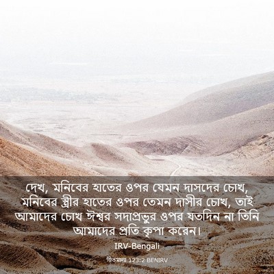 Picture 03 - গীতমালা 123:2 BENIRV - দেখ, মনিবের হাতের - Bible Verse Picture