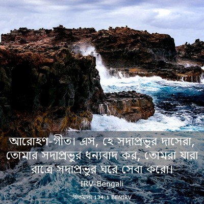 Picture 03 - গীতমালা 134:1 BENIRV - আরোহণ-গীত। এস, হে - Bible Verse Picture