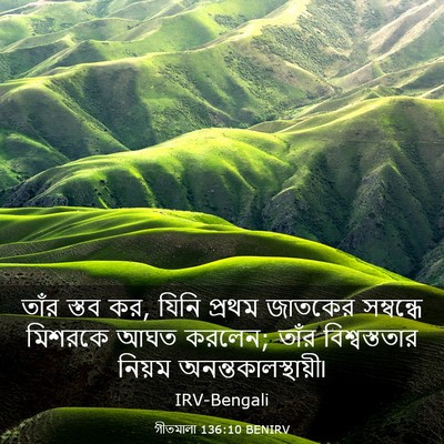 Picture 03 - গীতমালা 136:10 BENIRV - তাঁর স্তব কর, যিনি - Bible Verse Picture