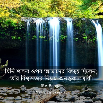 Picture 03 - গীতমালা 136:24 BENIRV - যিনি শত্রুর ওপর - Bible Verse Picture