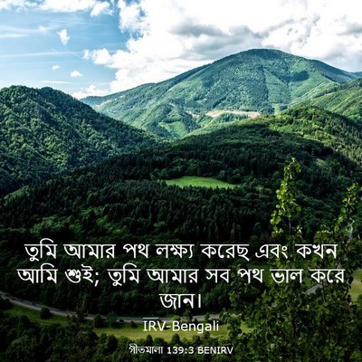 Picture 03 - গীতমালা 139:3 BENIRV - তুমি আমার পথ - Bible Verse Picture