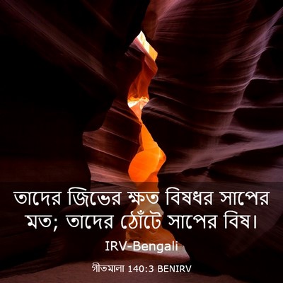 Picture 03 - গীতমালা 140:3 BENIRV - তাদের জিভের ক্ষত - Bible Verse Picture