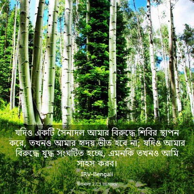 Picture 03 - গীতমালা 27:3 BENIRV - যদিও একটি সৈন্যদল - Bible Verse Picture