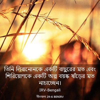 Picture 03 - গীতমালা 29:6 BENIRV - তিনি লিবানোনকে - Bible Verse Picture
