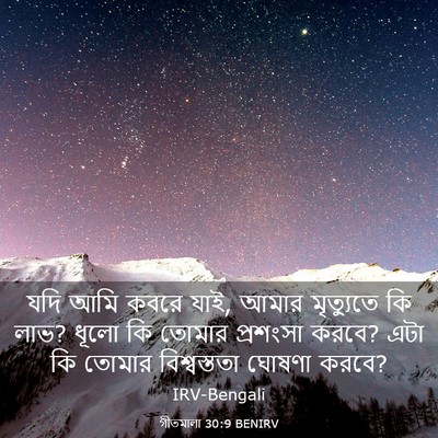 Picture 03 - গীতমালা 30:9 BENIRV - যদি আমি কবরে যাই, - Bible Verse Picture