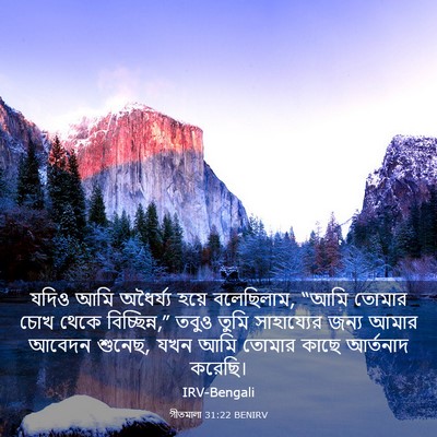 Picture 03 - গীতমালা 31:22 BENIRV - যদিও আমি অধৈর্য্য - Bible Verse Picture