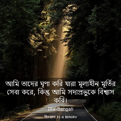 Picture 03 - গীতমালা 31:6 BENIRV - আমি তাদের ঘৃণা করি - Bible Verse Picture