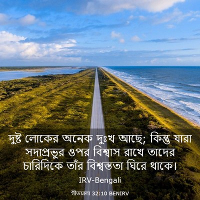Picture 03 - গীতমালা 32:10 BENIRV - দুষ্ট লোকের অনেক - Bible Verse Picture