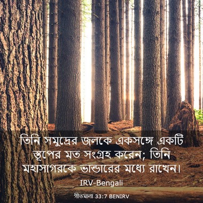Picture 03 - গীতমালা 33:7 BENIRV - তিনি সমুদ্রের - Bible Verse Picture