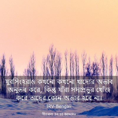 Picture 03 - গীতমালা 34:10 BENIRV - যুবসিংহরাও কখনো - Bible Verse Picture