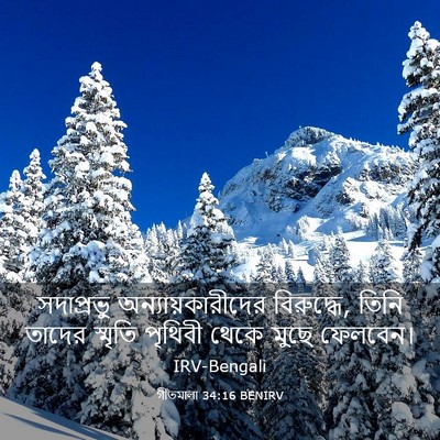 Picture 03 - গীতমালা 34:16 BENIRV - সদাপ্রভুু - Bible Verse Picture