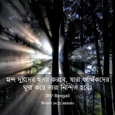 Picture 03 - গীতমালা 34:21 BENIRV - মন্দ দুষ্টদের - Bible Verse Picture