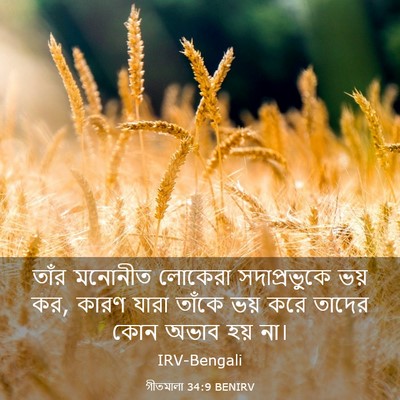 Picture 03 - গীতমালা 34:9 BENIRV - তাঁর মনোনীত - Bible Verse Picture