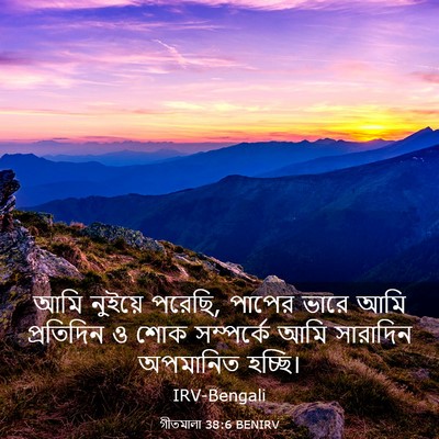Picture 03 - গীতমালা 38:6 BENIRV - আমি নুইয়ে পরেছি, - Bible Verse Picture
