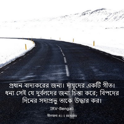 Picture 03 - গীতমালা 41:1 BENIRV - প্রধান বাদ্যকরের - Bible Verse Picture