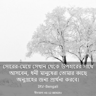 Picture 03 - গীতমালা 45:12 BENIRV - সোরের-মেয়ে সেখান - Bible Verse Picture