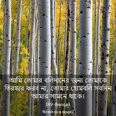 Picture 03 - গীতমালা 50:8 BENIRV - আমি তোমার - Bible Verse Picture