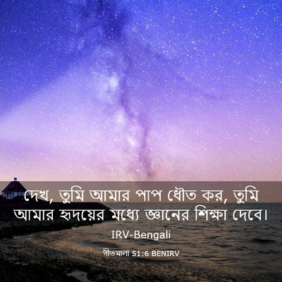 Picture 03 - গীতমালা 51:6 BENIRV - দেখ, তুমি আমার পাপ - Bible Verse Picture
