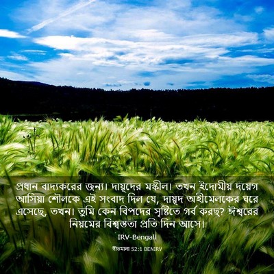 Picture 03 - গীতমালা 52:1 BENIRV - প্রধান বাদ্যকরের - Bible Verse Picture