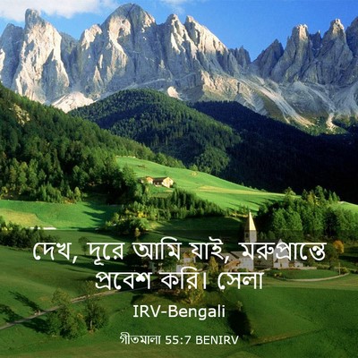 Picture 03 - গীতমালা 55:7 BENIRV - দেখ, দূরে আমি যাই, - Bible Verse Picture