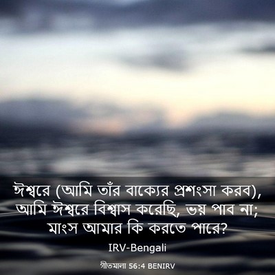 Picture 03 - গীতমালা 56:4 BENIRV - ঈশ্বরে (আমি তাঁর - Bible Verse Picture