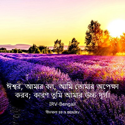Picture 03 - গীতমালা 59:9 BENIRV - ঈশ্বর, আমার বল, আমি - Bible Verse Picture