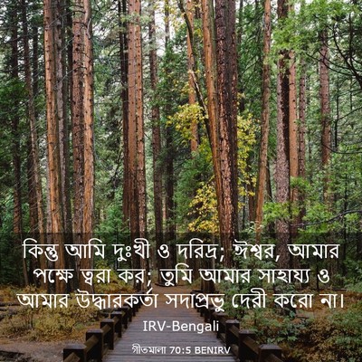 Picture 03 - গীতমালা 70:5 BENIRV - কিন্তু আমি দুঃখী ও - Bible Verse Picture