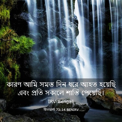 Picture 03 - গীতমালা 73:14 BENIRV - কারণ আমি সমস্ত দিন - Bible Verse Picture