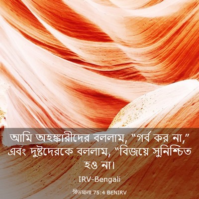 Picture 03 - গীতমালা 75:4 BENIRV - আমি অহঙ্কারীদের - Bible Verse Picture