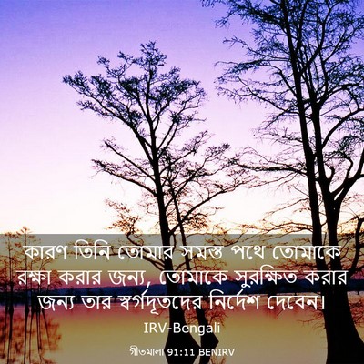 Picture 03 - গীতমালা 91:11 BENIRV - কারণ তিনি তোমার - Bible Verse Picture
