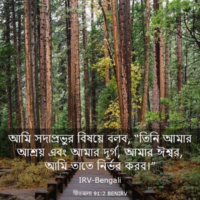 Picture 03 - গীতমালা 91:2 BENIRV - আমি সদাপ্রভুুর - Bible Verse Picture