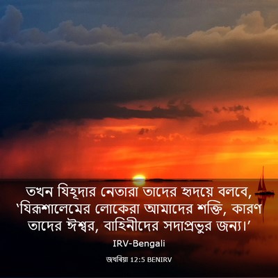 Picture 03 - জখৰিয়া 12:5 BENIRV - তখন যিহূদার - Bible Verse Picture