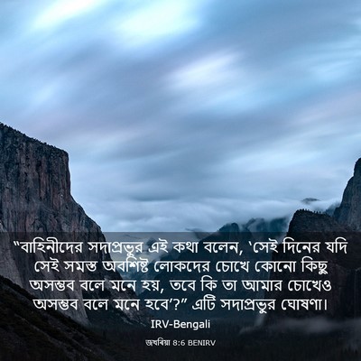 Picture 03 - জখৰিয়া 8:6 BENIRV - “বাহিনীদের - Bible Verse Picture