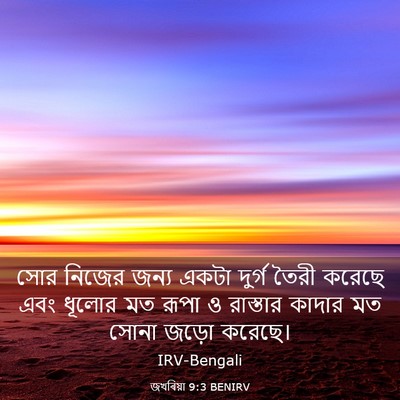 Picture 03 - জখৰিয়া 9:3 BENIRV - সোর নিজের জন্য - Bible Verse Picture