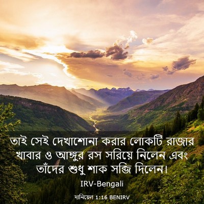 Picture 03 - দানিয়েল 1:16 BENIRV - তাই সেই দেখাশোনা - Bible Verse Picture