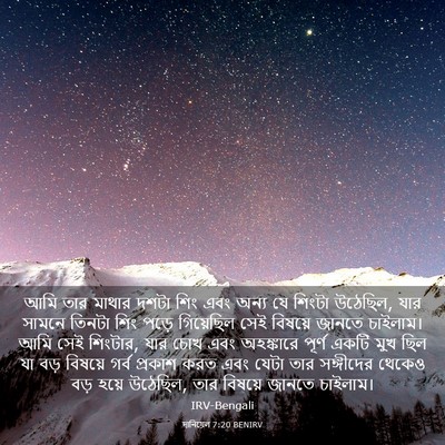 Picture 03 - দানিয়েল 7:20 BENIRV - আমি তার মাথার দশটা - Bible Verse Picture