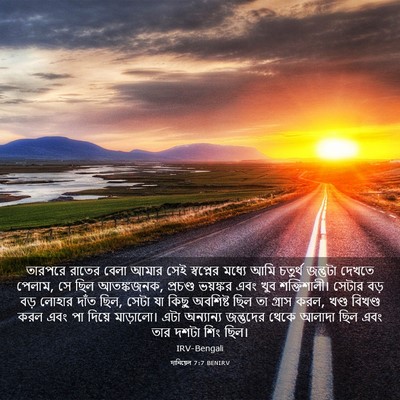 Picture 03 - দানিয়েল 7:7 BENIRV - তারপরে রাতের বেলা - Bible Verse Picture